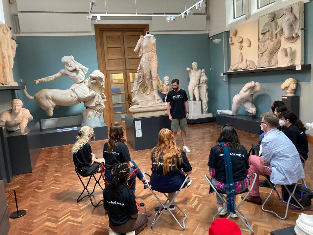 Performing among the statues at the Ashmolean Museum